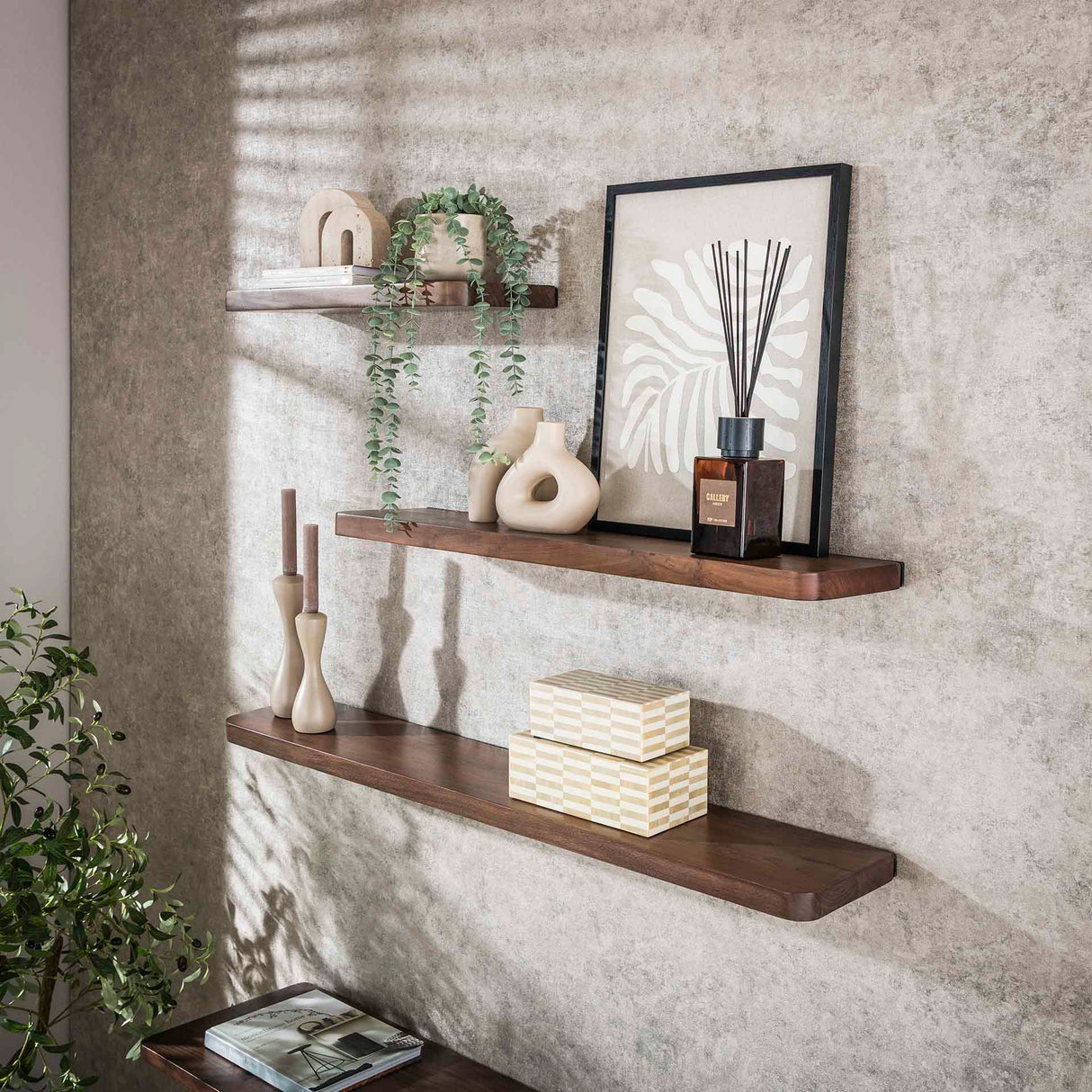 Shelf Noa 90 cm - Acacia Wood Drift Brown 