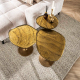 Side table Nola in Antique Gold - 60 cm high 