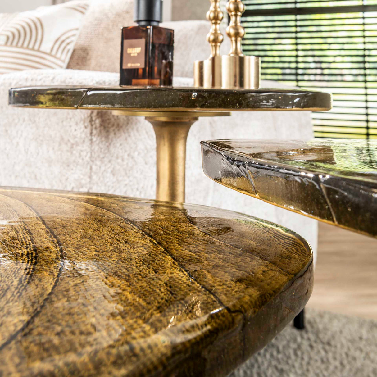 Side table Aurum S - Antique Gold Metal (53x42x50 cm) 