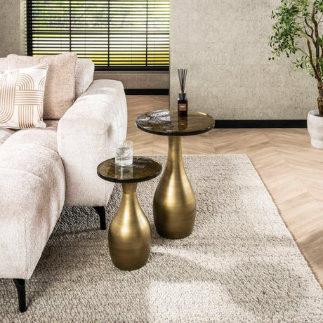 Side Table Drop S - Antique Gold - 30x30x45 cm 
