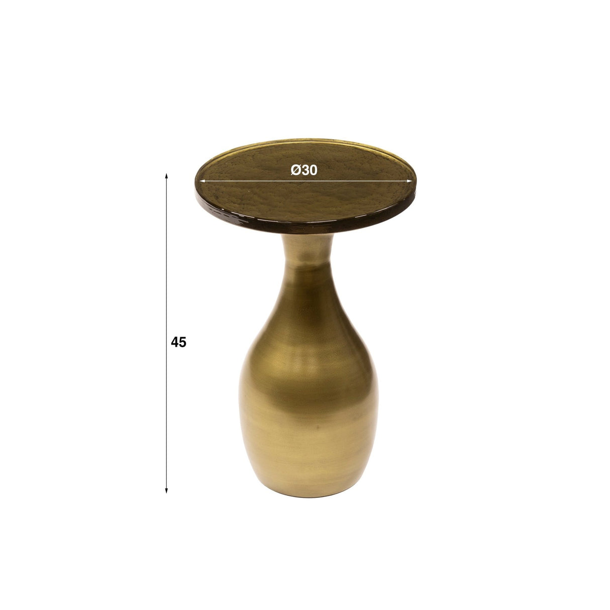 Side Table Drop S - Antique Gold - 30x30x45 cm 