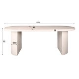 Coffee table Zina 150 cm Stone White