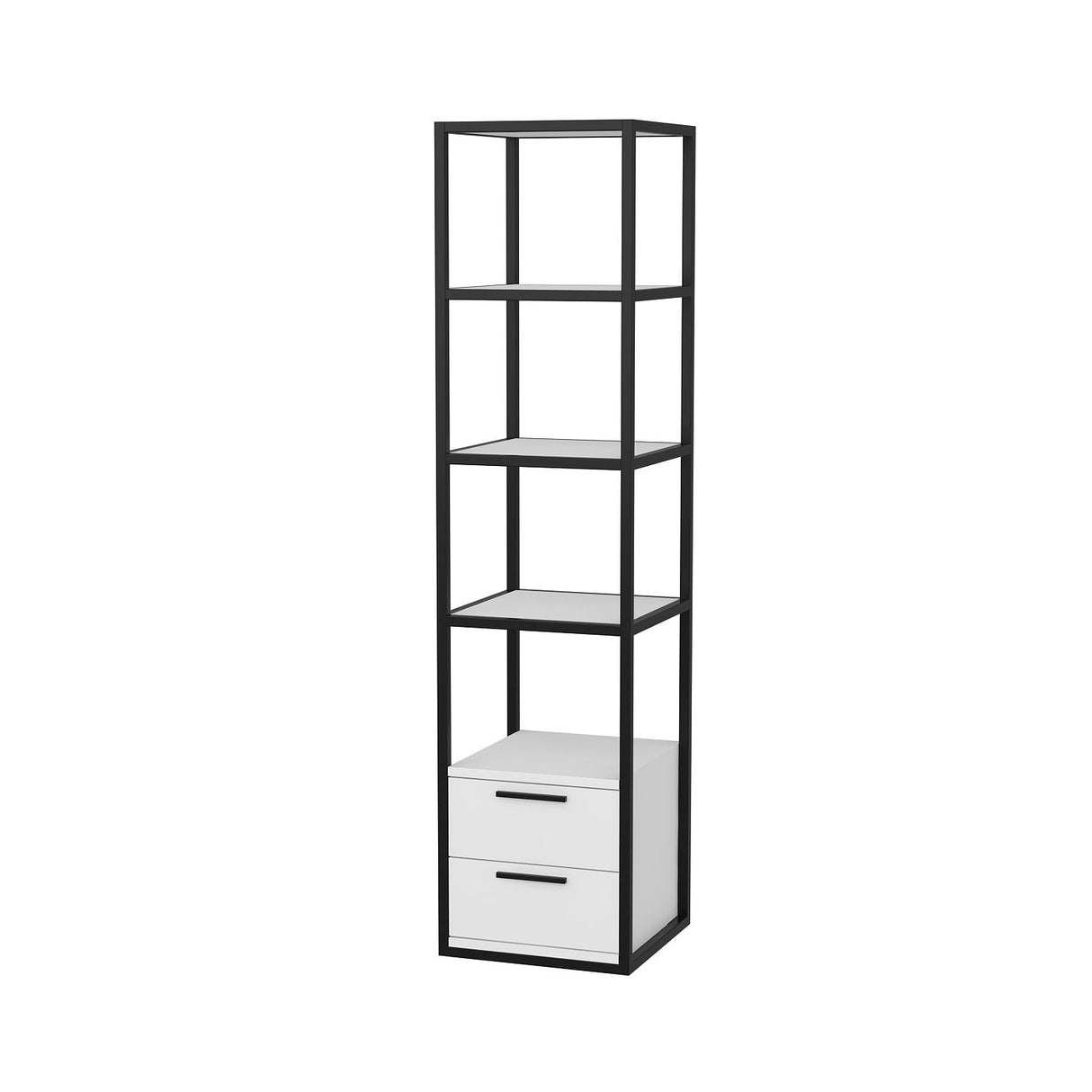 Bookcase Robbins Black Black White Melamine 39X160X39 CM