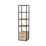 Bookcase Robbins Black Black Oak Melamine 39x160x39 cm