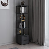 Bookcase Robbins Black Black Anthracite Melamine 39x160x39 cm