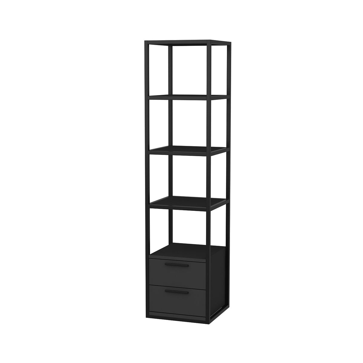 Bookcase Robbins Black Black Anthracite Melamine 39x160x39 cm