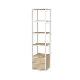 Bookcase Robbins White with White Oak Melamine 39x160x39 cm