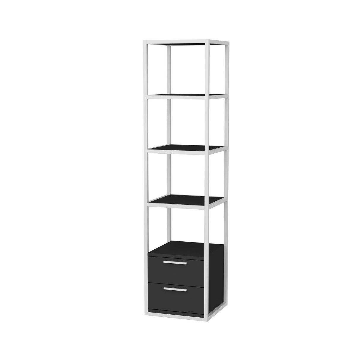 Bookcase Robbins White White Anthracite Melamine 39x160x39 cm