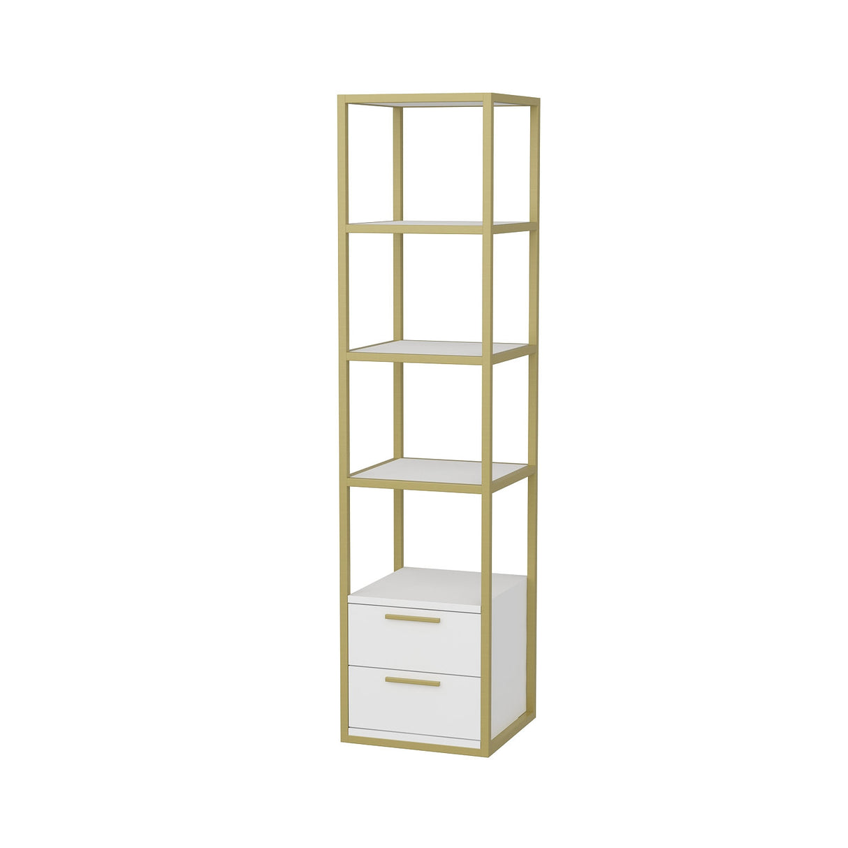 Bookcase Robbins Gold Gold White Melamine 39X160X39 CM