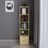 Bookcase Robbins Gold Gold Eik Melamine 39x160x39 cm