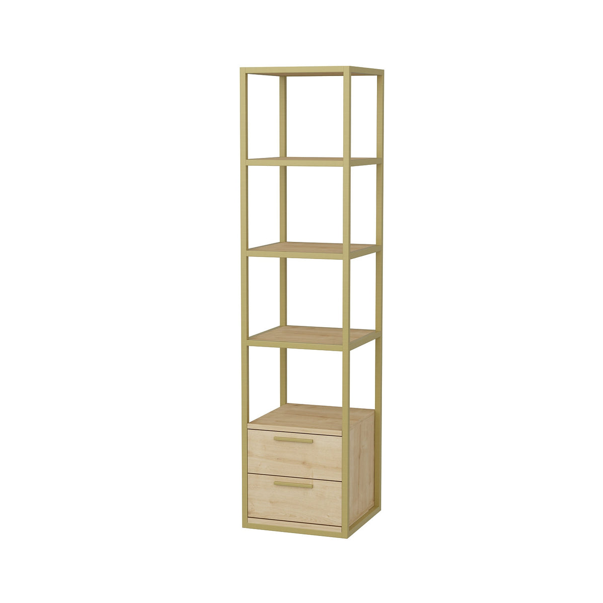 Bookcase Robbins Gold Gold Eik Melamine 39x160x39 cm