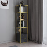 Bookcase Robbins Gold Gold Anthracite Melamine 39x160x39 cm