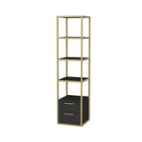 Bookcase Robbins Gold Gold Anthracite Melamine 39x160x39 cm