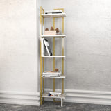 Bookcase Alice White Gold Melamine 45.2x180x21.6 cm