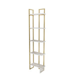 Bookcase Alice White Gold Melamine 45.2x180x21.6 cm