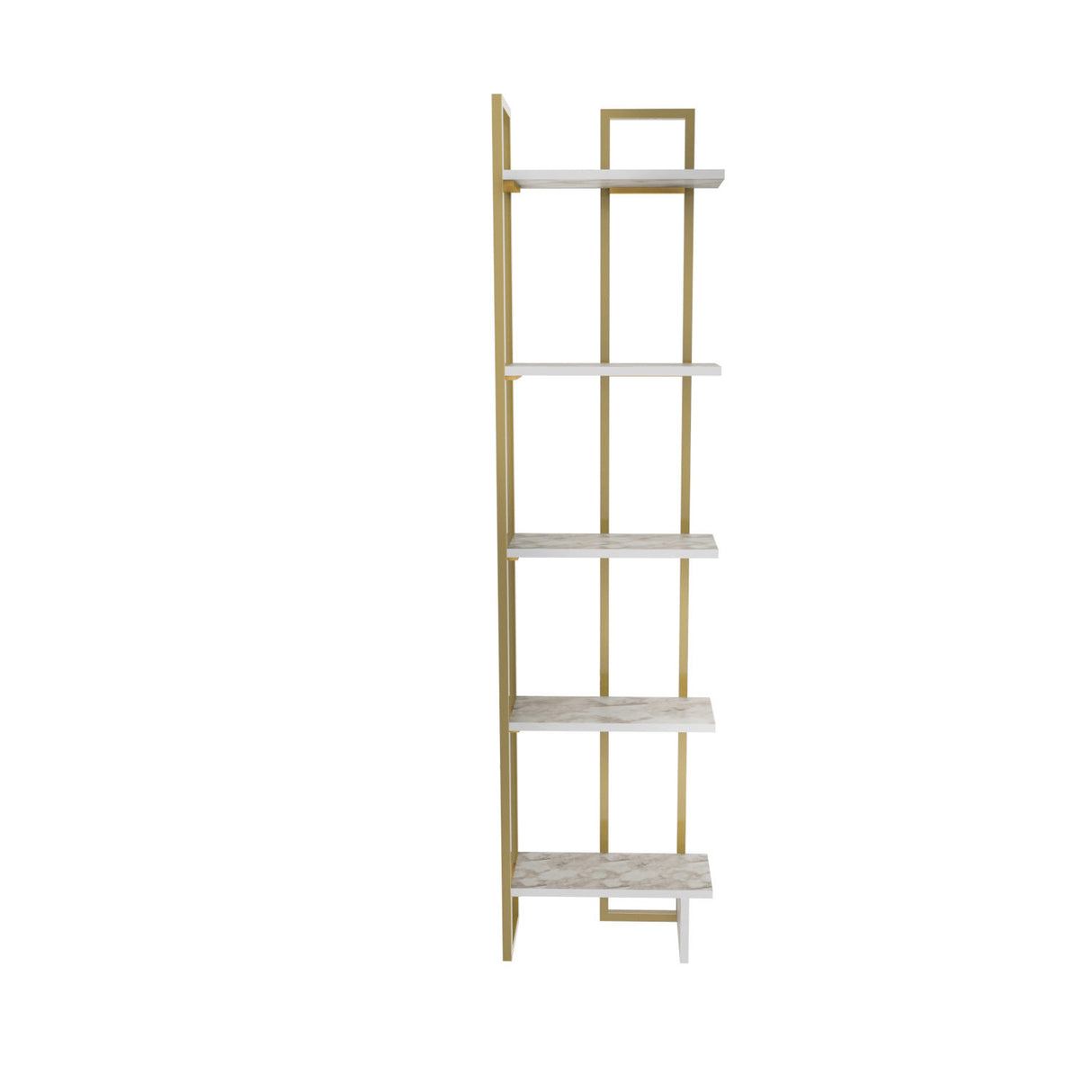 Bookcase Alice White Gold Melamine 45.2x180x21.6 cm