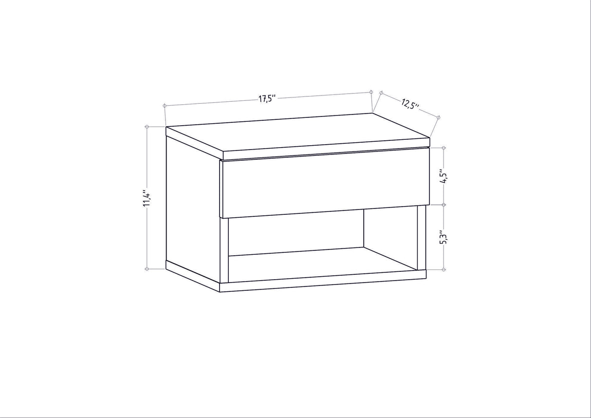 Bedside table Jamot White Melamine 44.6x31.9x31.9 cm