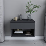 Bedside table Jamot Anthracite Melamine 44.6x31.9x31.9 cm