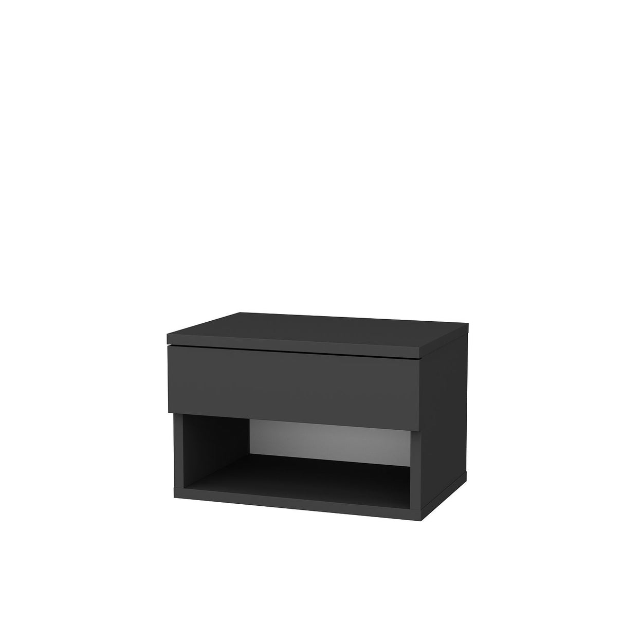 Bedside table Jamot Anthracite Melamine 44.6x31.9x31.9 cm