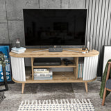 TV furniture stores oak white melamine 140x64x43 cm