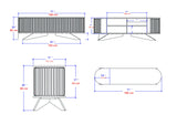 TV furniture stores sapphire white melamine 180x60x43 cm