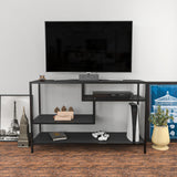 TV Furniture Robbins Black Anthracite Black Melamine 120x75x39 cm