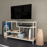 TV Furniture Robbins White White Oak Melamine 120x75x39 cm