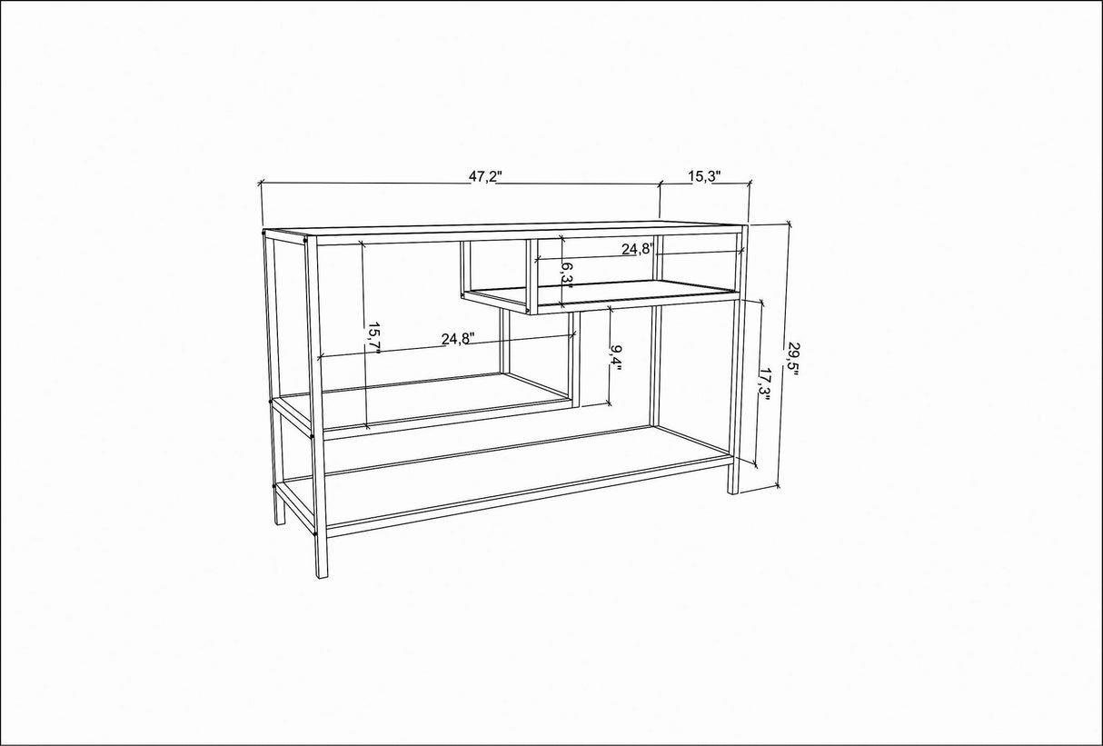 TV Furniture Robbins White White Oak Melamine 120x75x39 cm