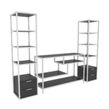 TV Furniture Set Robbins White White Anthracite Melamine 198x160x39 cm