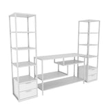 TV furniture set Robbins White White Melamine 198x160x39 cm