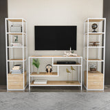 TV Furniture Set Robbins White White Eik Melamine 198x160x39 CM