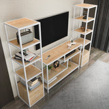 TV Furniture Set Robbins White White Eik Melamine 198x160x39 CM