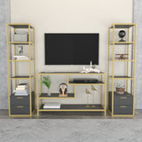 TV furniture set robbins gold gold anthracite melamine 198x160x39 cm