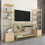 TV furniture set robbins gold gold oak melamine 198x160x39 cm