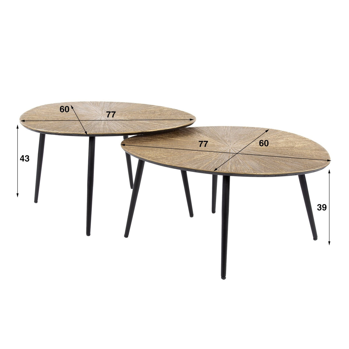 Arno Coffee Table Set of 2 €77-€60 organically antique gold 