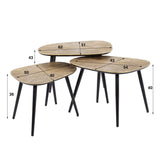 Arno Metal square coffee table set of 3 antique gold 
