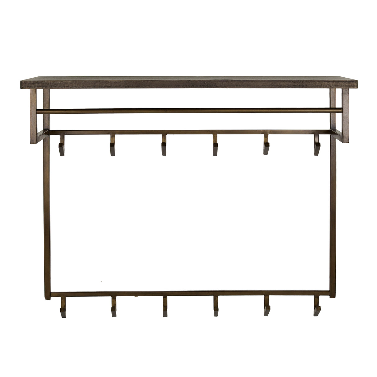 Coat rack Ferre 12 hooks with parcel shelf antique bronze