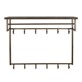 Coat rack Ferre 12 hooks with parcel shelf antique bronze