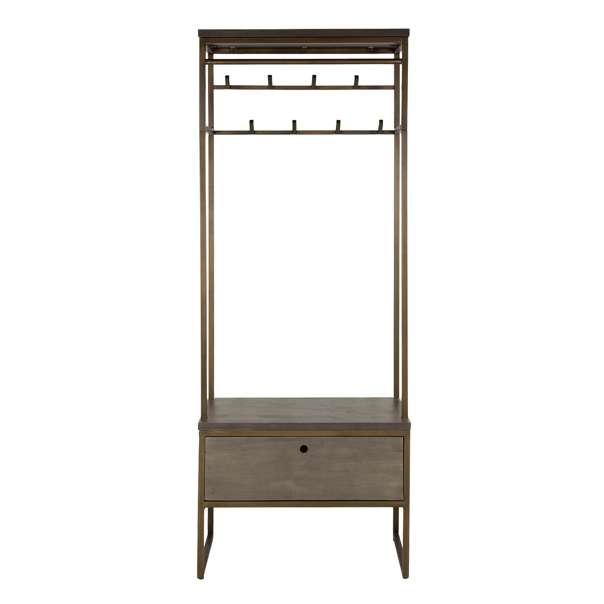 Wardrobe furniture ferre 8 hooks with par Metal antique bronze parcel shelf