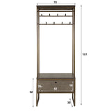 Wardrobe furniture ferre 8 hooks with par Metal antique bronze parcel shelf