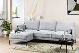 Peppin 3-Seater Corner Sofa Fabric Light Gray Left