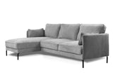 Peppin 3-Seater Corner Sofa Fabric Light Gray Left