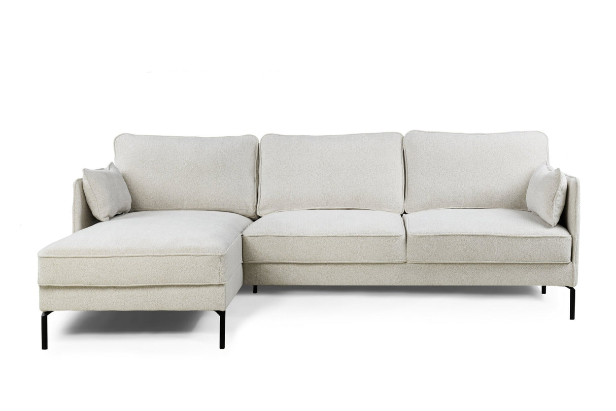 3-seater corner sofa peppin fabric crème left