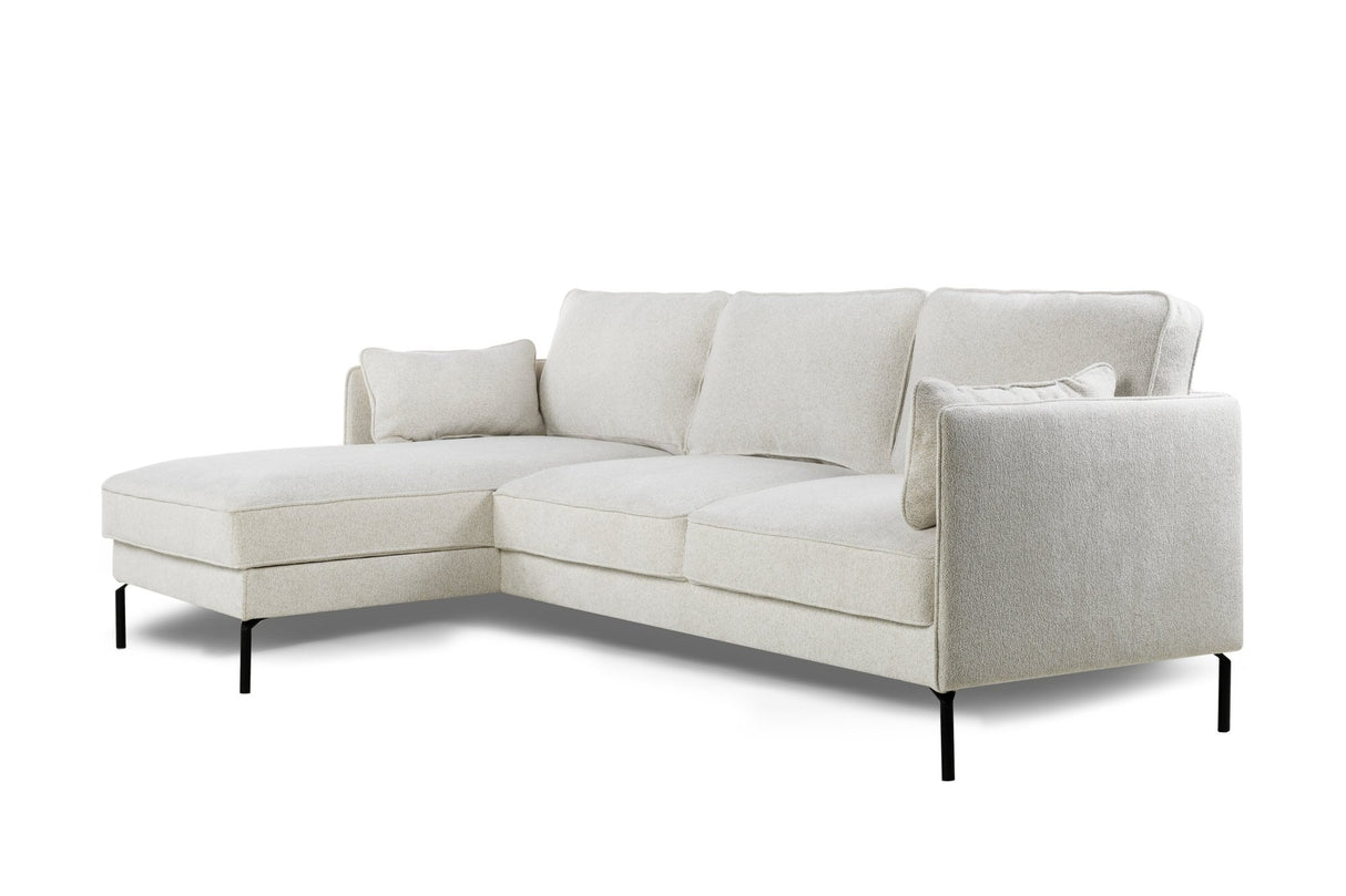 3-seater corner sofa peppin fabric crème left