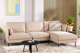 Sidney Corner Sofa Fabric Beige Right