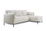 Peppin 3-Seater Corner Sofa Fabric Cream Right