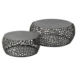 Coffee table set of 2 nola black nickel