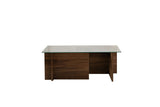 Rectangular Modern Coffee Table Vetroni Walnut Look - Glass - 105x65 cm 