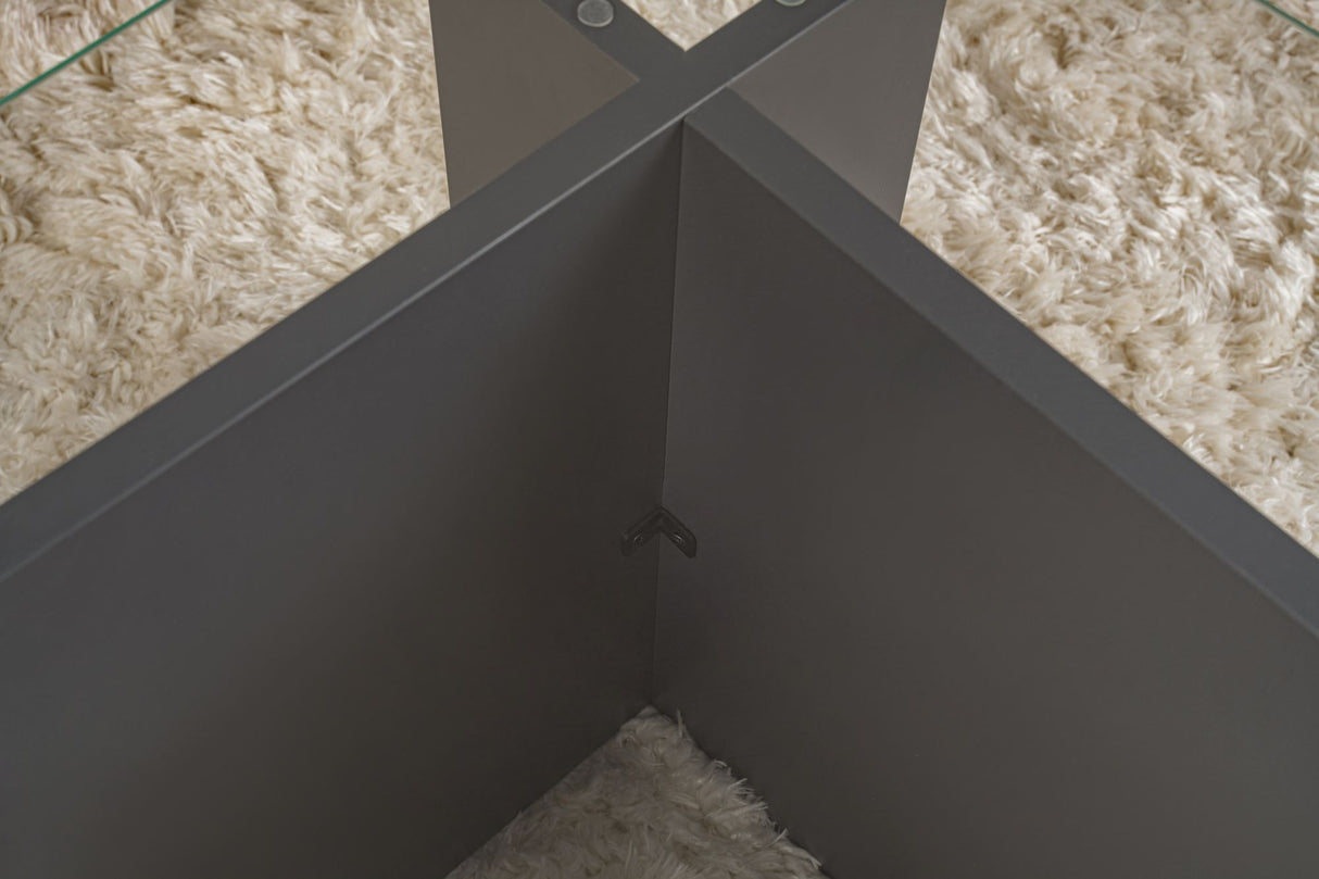 Rectangular Modern Coffee Table Vetroni Anthracite - Glass - 105x65 cm 