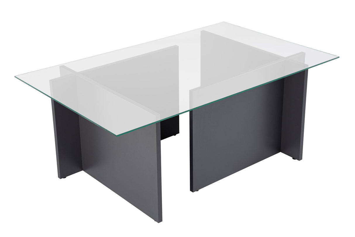 Rectangular Modern Coffee Table Vetroni Anthracite - Glass - 105x65 cm 